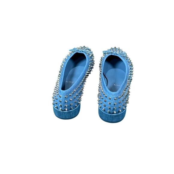 Christian Louboutin Sweetie Jane Spikes Denim Ballet Flats 40.5 NIB - Picture 6 of 7